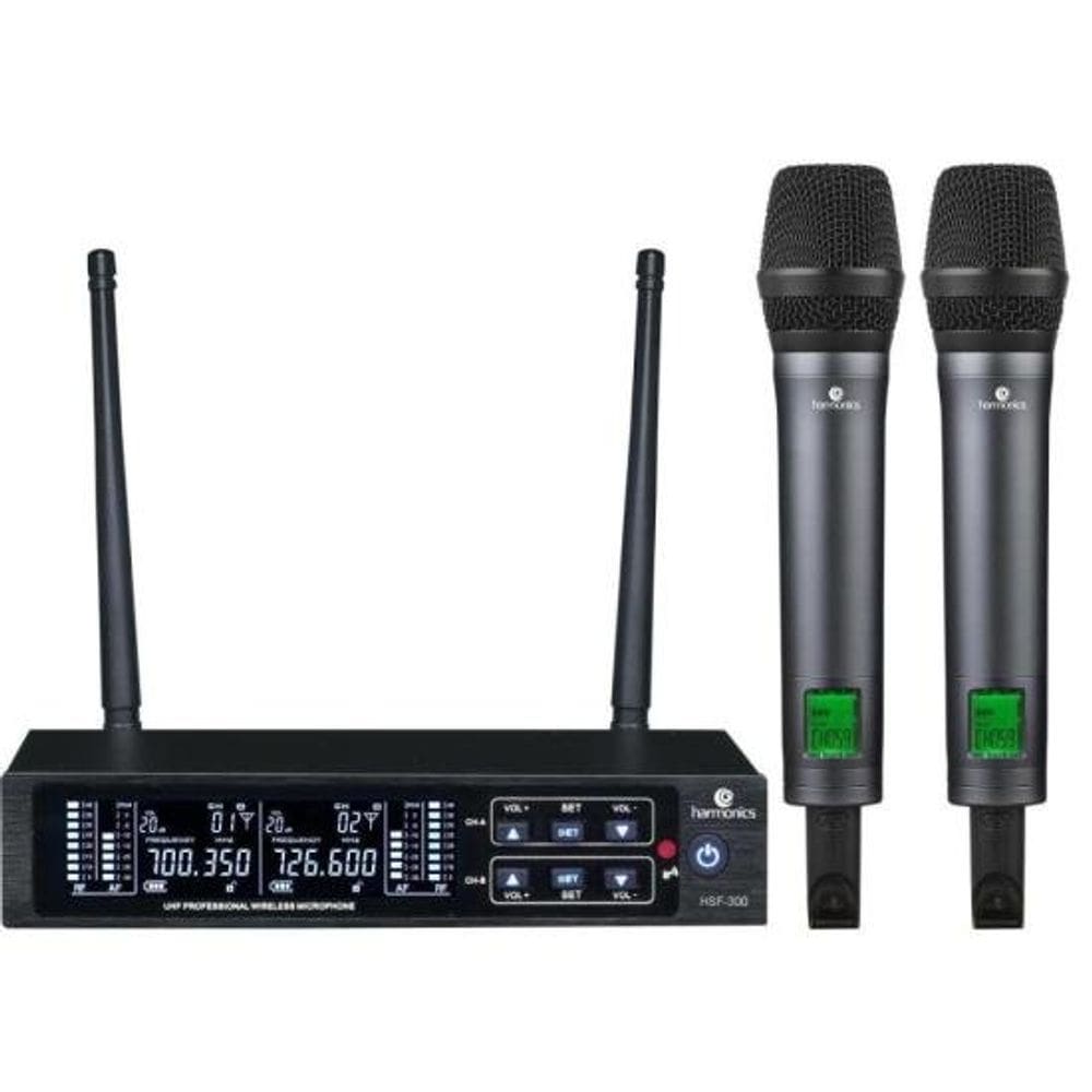 Microfone Sem Fio Harmonics HSF-300 Duplo