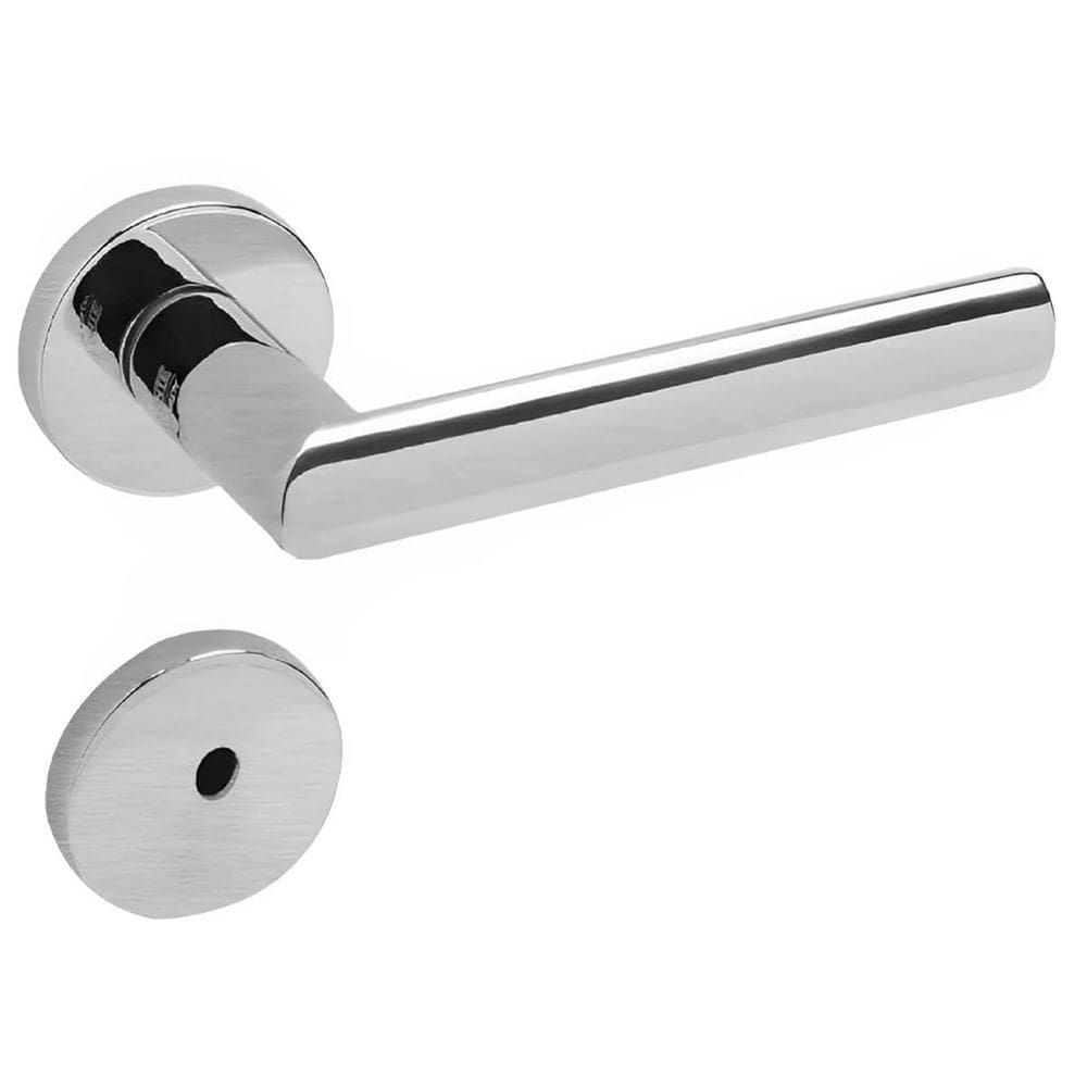 Conjunto de Fechadura 892 em Inox Para Banheiro ST255 Roseta 327 de Inox Lixado - 43129040-0 - LA Fonte