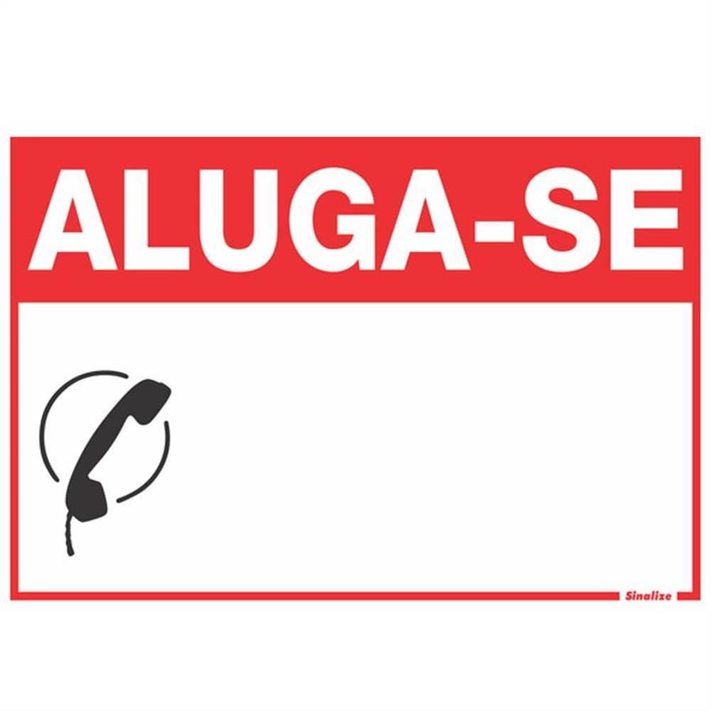 Placa de Poliestireno 20x30 ””ALUGA-SE”” - 250CM - SINALIZE