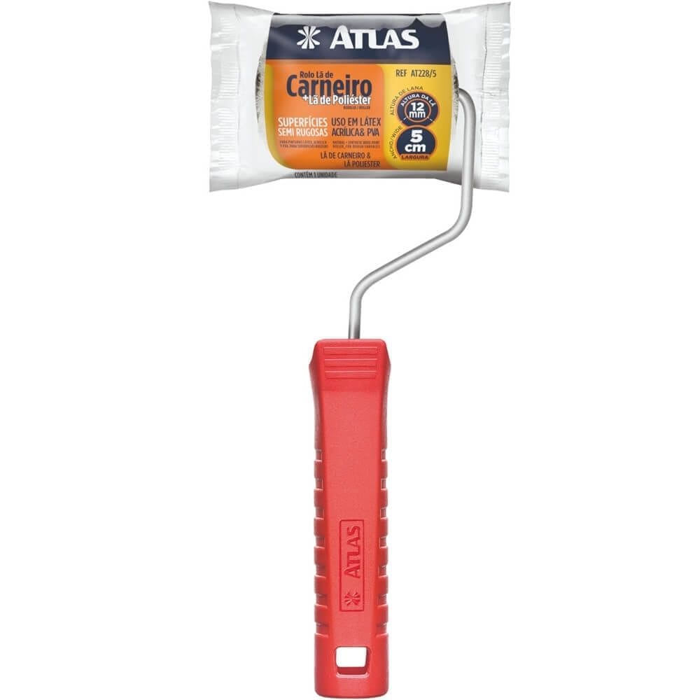 Rolo de Lã de 12mm Mista 5cm - AT228/5 - PINCÉIS ATLAS