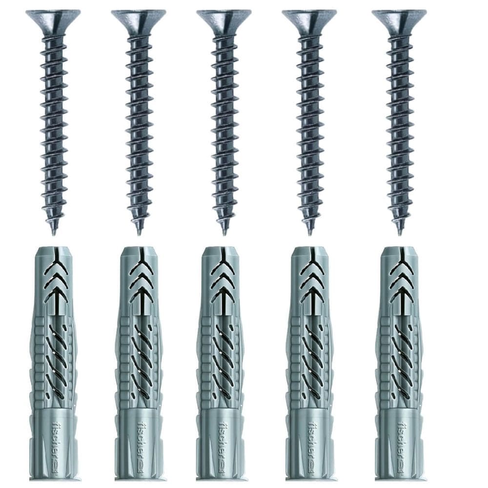 Cartela com Buchas UX8 com Aba e Parafusos Cabeça Chata com 5 Peças - 602509 - FISCHER