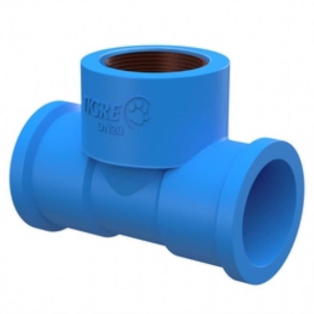 Tê de Redução Soldável com Bucha de Latão 90° Graus 25x1/2”” - 35308369 - TIGRE