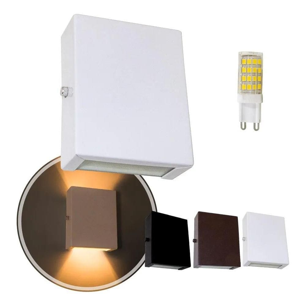 Arandela Slim 2 Focos Parede + Led G9 5W St1597 Estrutura Br