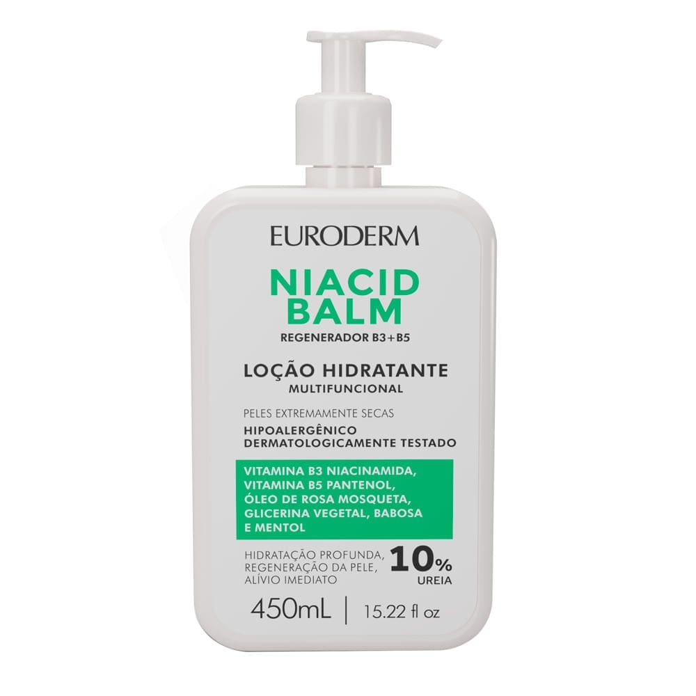 Loção Hidratante Multifuncional Euroderm Niacid Balm Pele Extremamente Seca 450ml