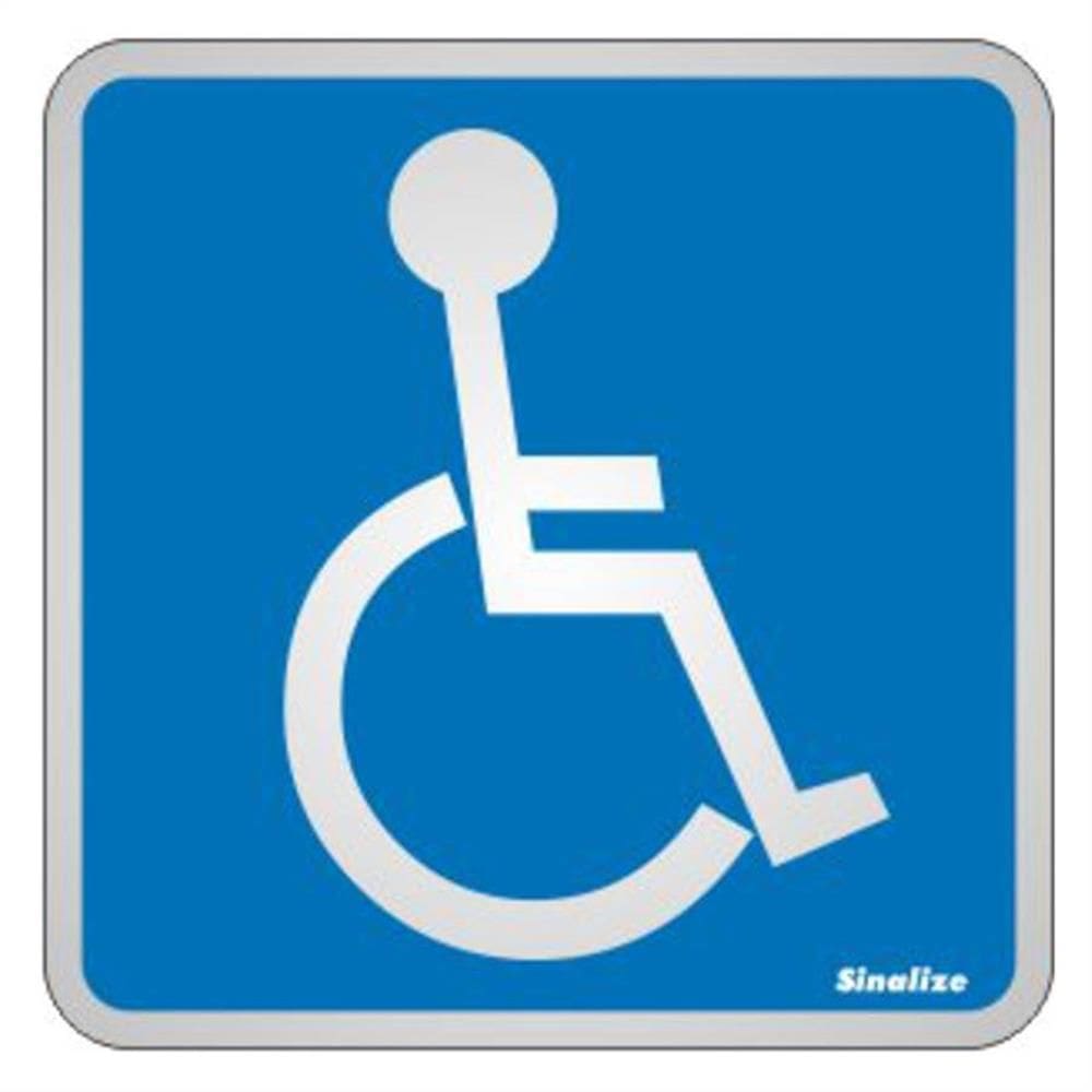 Placa de Alumínio Auto-Adesiva 15x15cm Deficiente Físico - 120 AM - SINALIZE