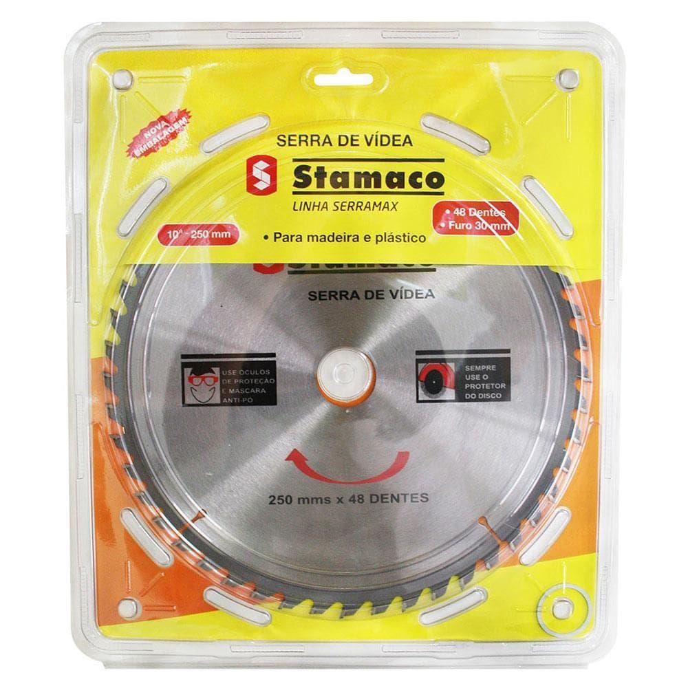 Disco de Serra Videa 250mm 10”” 48 Dentes - 3130 - STAMACO