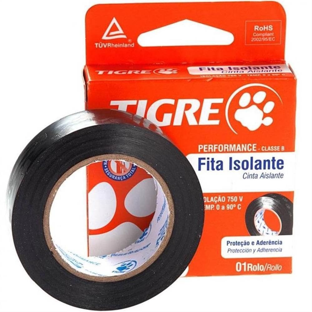 Fita Isolante Performance Classe B Anti Chamas0,15mm x19mm x5m - 54.50.235.4 - TIGRE