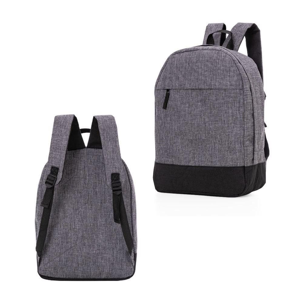 Mochila Funcional Slim Cinza Para Notebook Com Bolso Frontal E Alças Ajustáveis