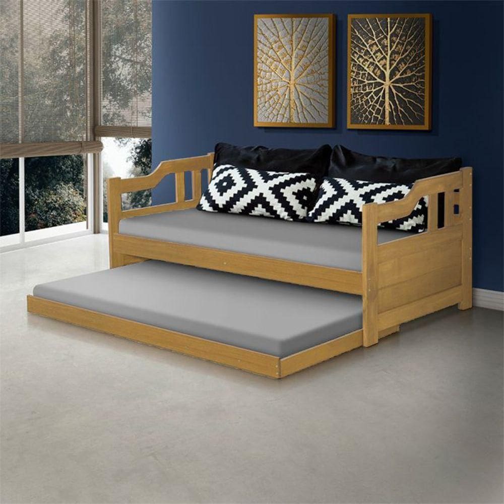Sofá Cama Com Cama Auxiliar Imbuia Texas