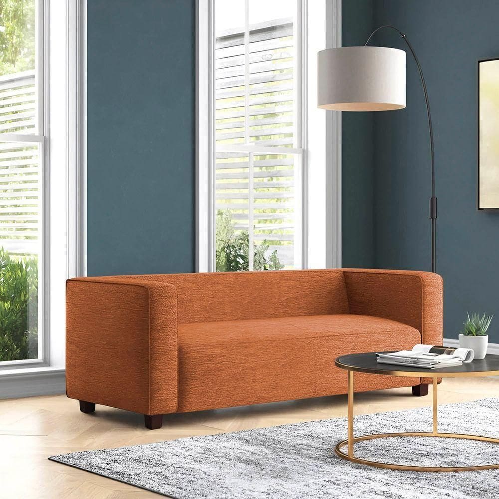 Sofá Namoradeira Amsterdam 1,40m Veludo Terracota - Inova Decorações