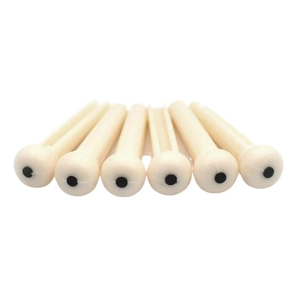 Kit 6 Pinos De Plástico Branco Para Cavalete Violão Aço