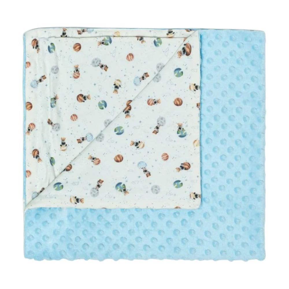 Cobertor Para Bebê Fleece 3D Fun Primeira Jornada Azul - Hug