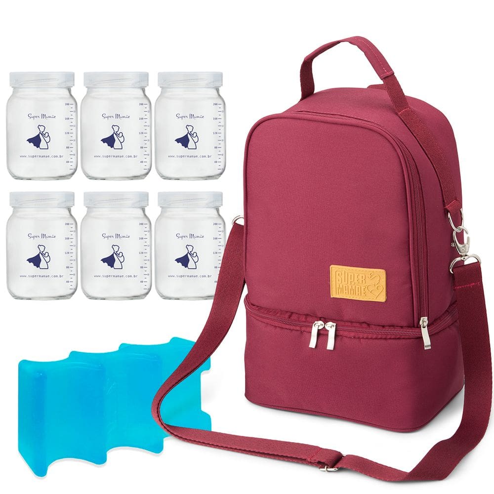 Mochila Térmica Amamente+ One Ice com Potes para Leite Materno 200mlSuperMamãe Trocador Portátil