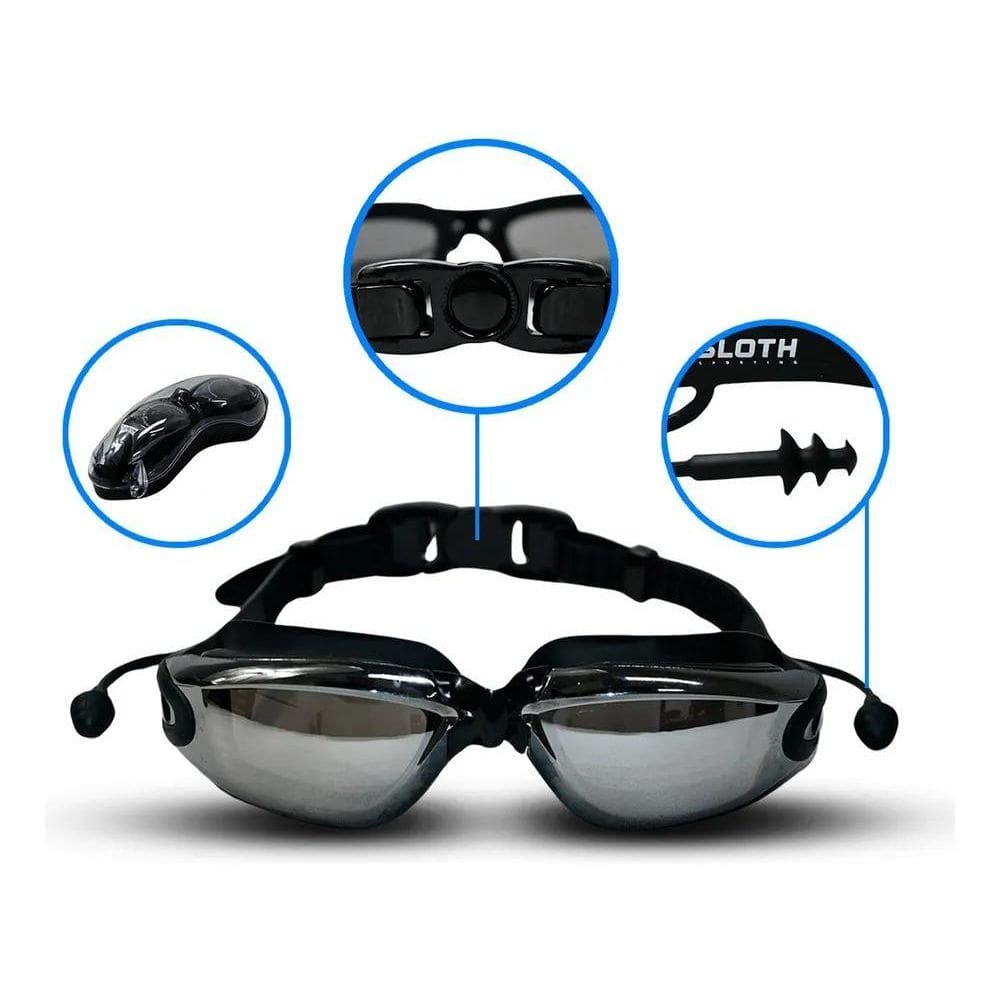 Óculos De Natação Sloth Aquatech Antiembaçante Uv Mirror Cor