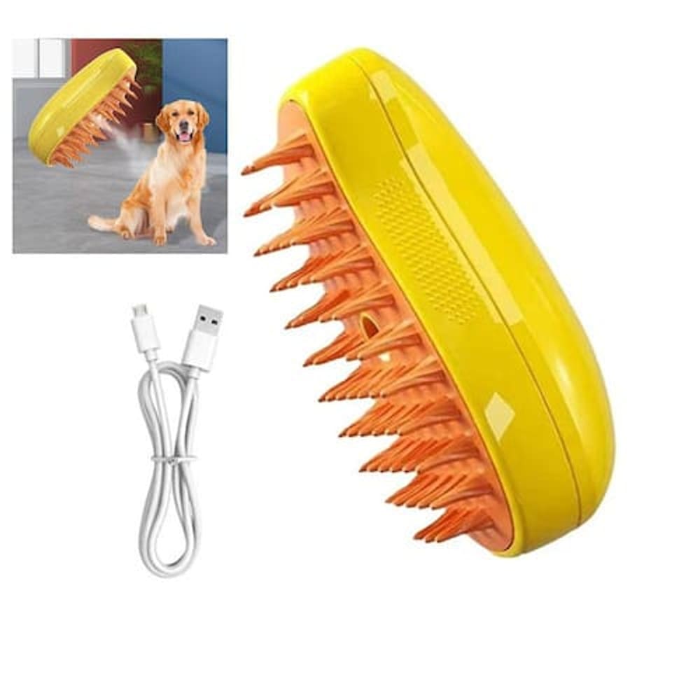 Escova a Vapor Cao Pet Cachorro Gato Removedor de Pelo Eletrico Recarregavel Higiene Limpeza