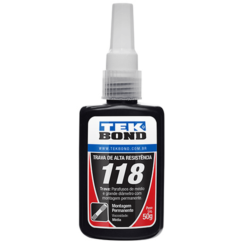 Trava Parafuso AT118 Vermelho 50 Gramas - 10131004300 - TEKBOND