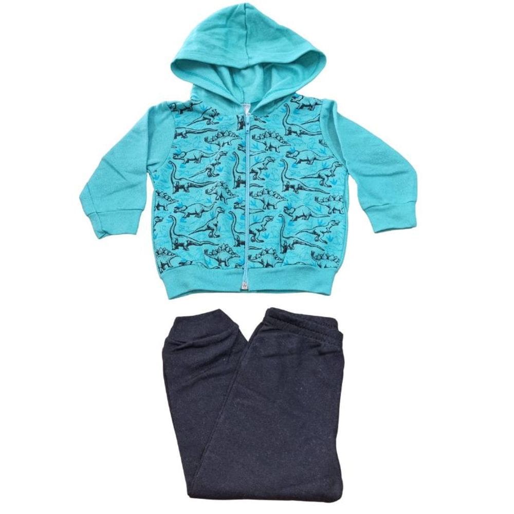 Conjunto Masculino Infantil Estampado Com Capuz P Verde