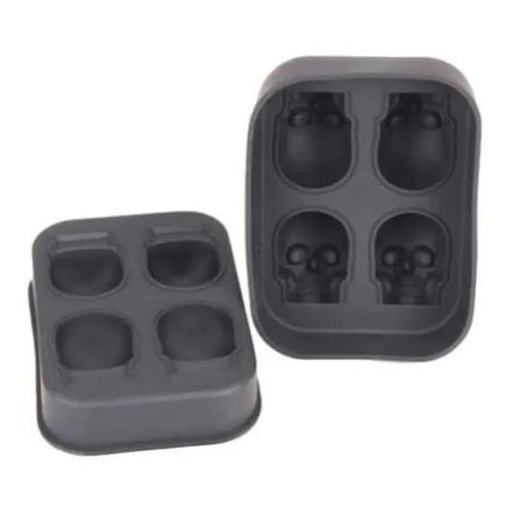 Forma De Gelo Silicone Caveira Festas Drinks Bar Top