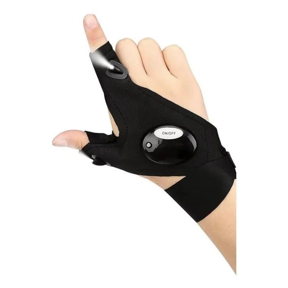 Luva De Pesca Lanterna Led Manutenção Escuro Prova Dágua