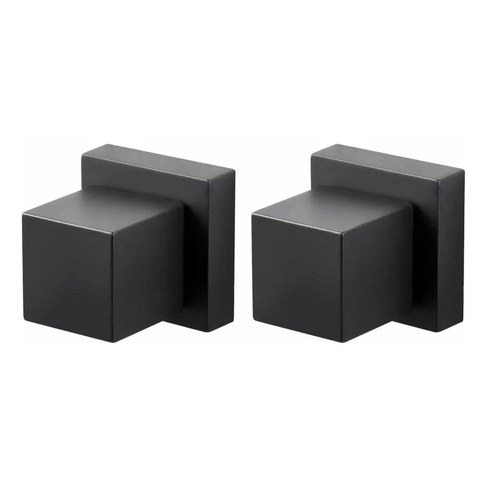 Kit 2 Acabamentos Quadrado Preto Registro Padrão Deca Metal