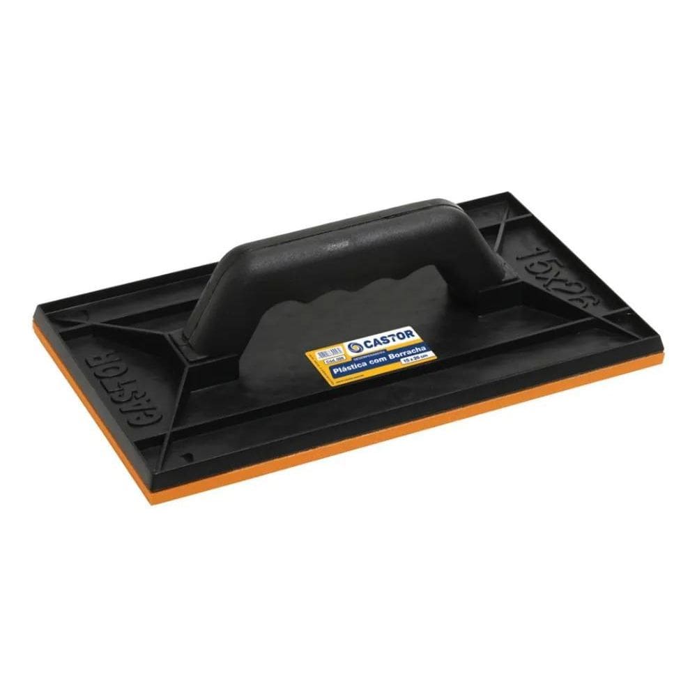 Desempenadeira Plástica Pvc 15X26Cm Com Borracha - Castor