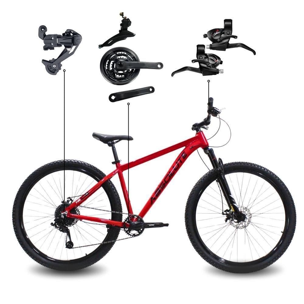 Bicicleta Aro 29 Absolute 21 Marchas Quadro Alumínio Freio A Disco Mtb - Vermelho - 19 Vermelho