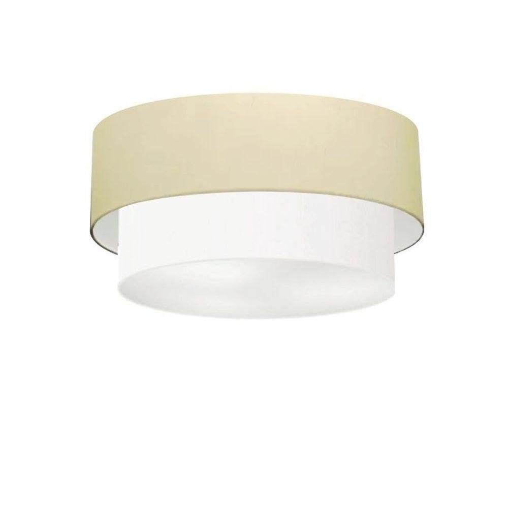 Plafon De Sobrepor Cilíndrico Sp-3062 Cúpula Cor Algodão Crú Branco