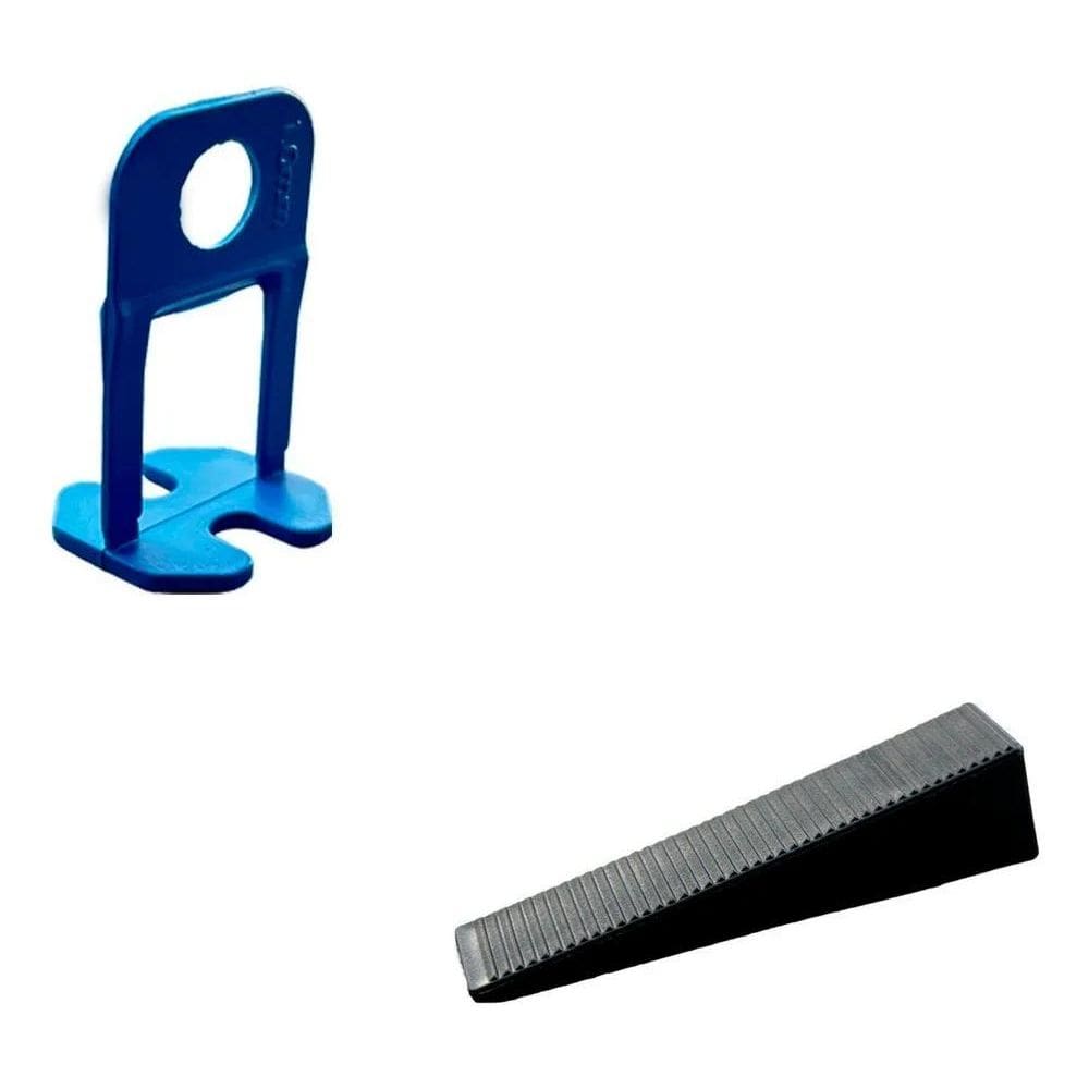 Kit 500 Espaçador Nivelador Para Porcelanato + 100 Cunhas