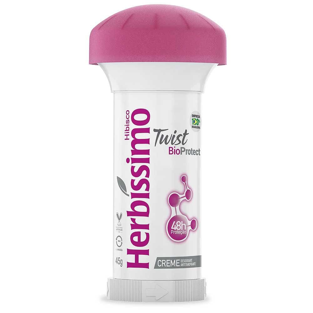 Desodorante Herbíssimo Hibisco Creme BioProtect Antiperspirante 48h Stick 45g