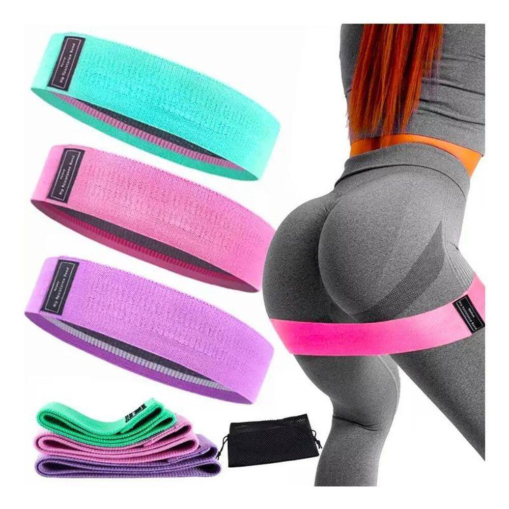 Kit 3 Faixa Elastica Mini Band Para Treino Extensor