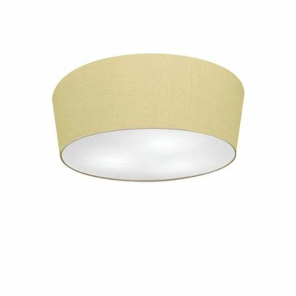 Plafon Cone Md-3003 Cúpula Em Tecido 12/40x35cm Algodão Crú - Bivolt