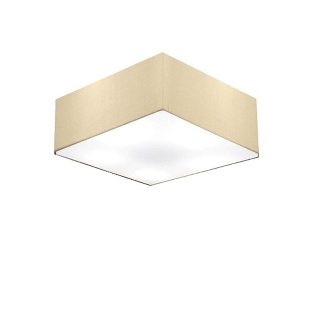 Plafon Quadrado Md-3050 Cúpula Em Tecido 12/40x40cm Algodão Crú - Bivolt