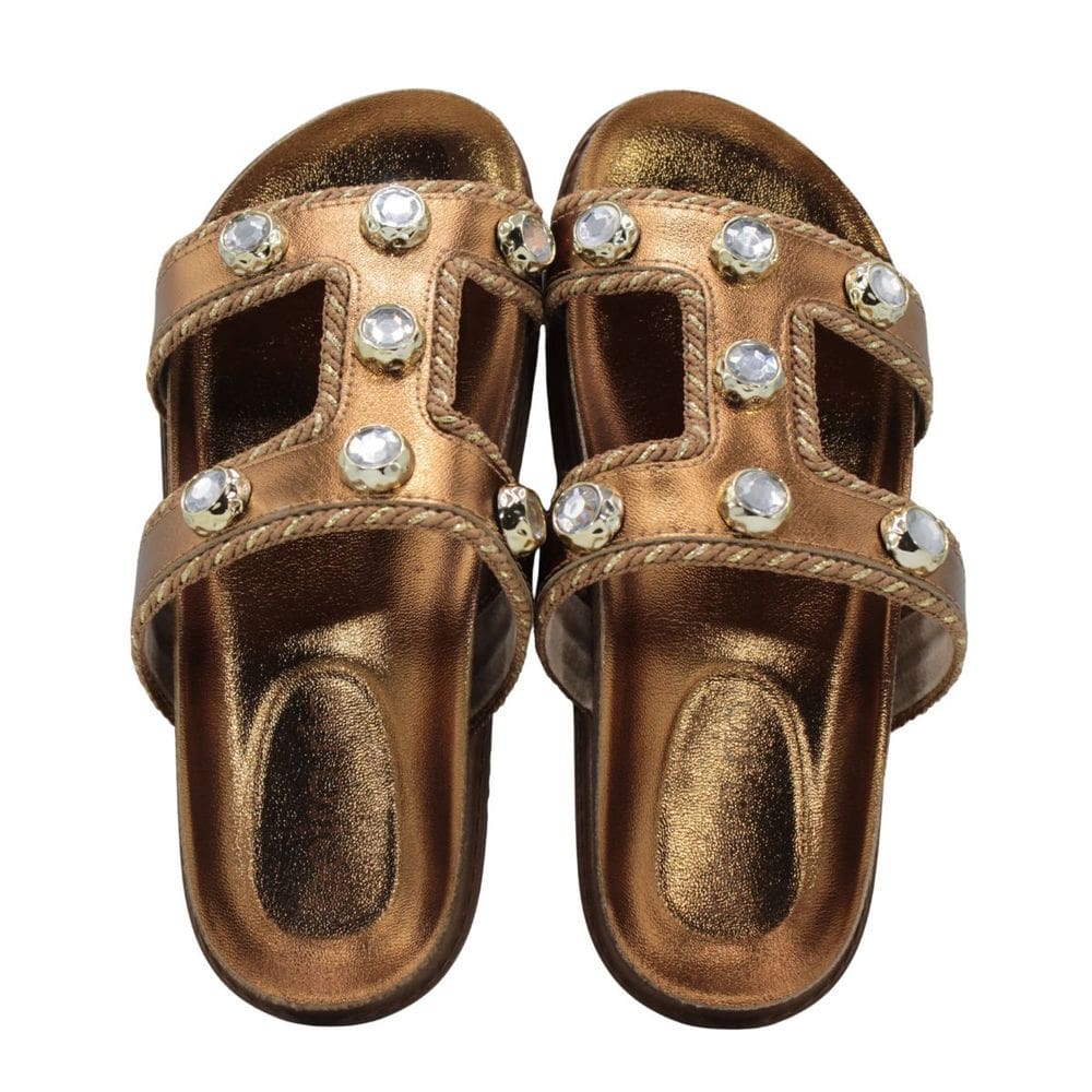 Tamanco Beira Rio Feminino Pedrarias Bronze