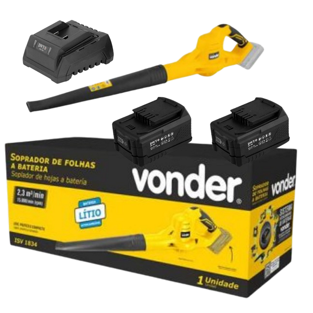 Soprador de folhas Vonder ISV1834 + 2 Baterias DWT 18V 4.0Ah
