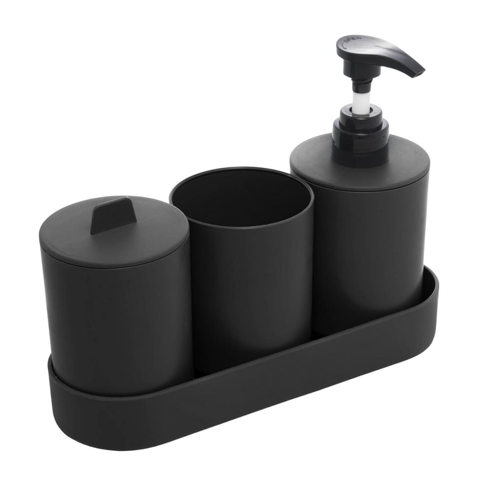 Kit 4 Peças para Banheiro PP e Bambu Lyor