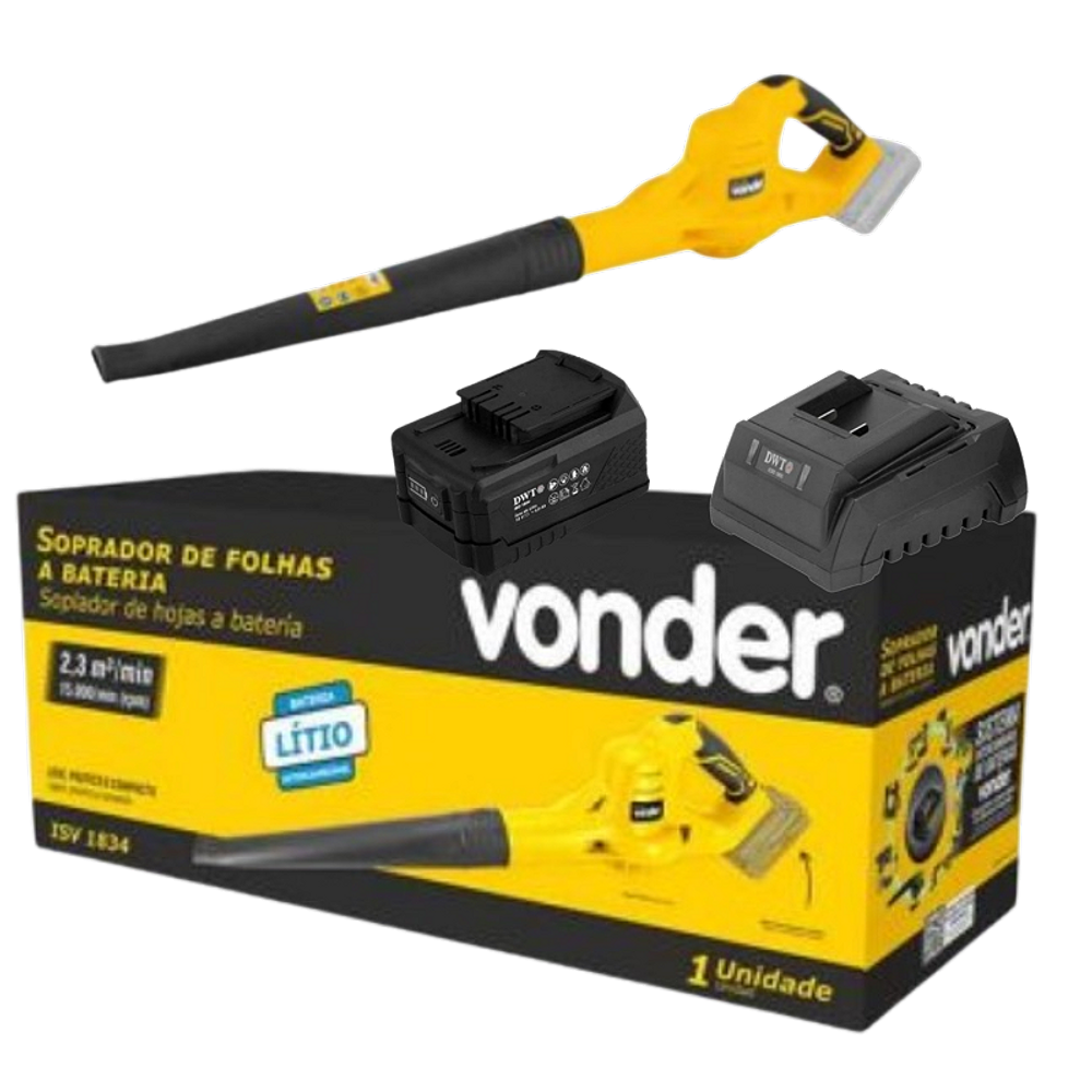 Soprador de folhas Vonder ISV1834 + Bateria DWT 18V 2.0 Ah