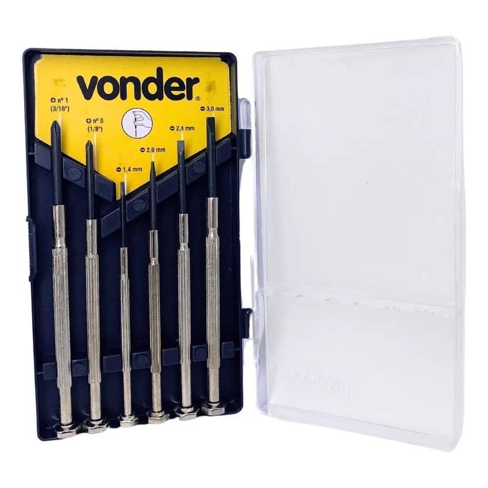 Jogo Mini Chave De Fenda Phillips Precisão 6 Peças Vonder