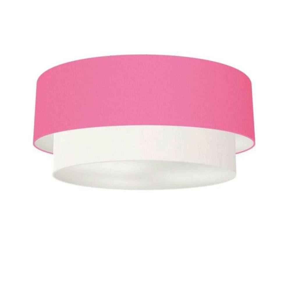 Plafon Para Banheiro Cilíndrico Sb-3024 Cúpula Cor Rosa Bebê Branco