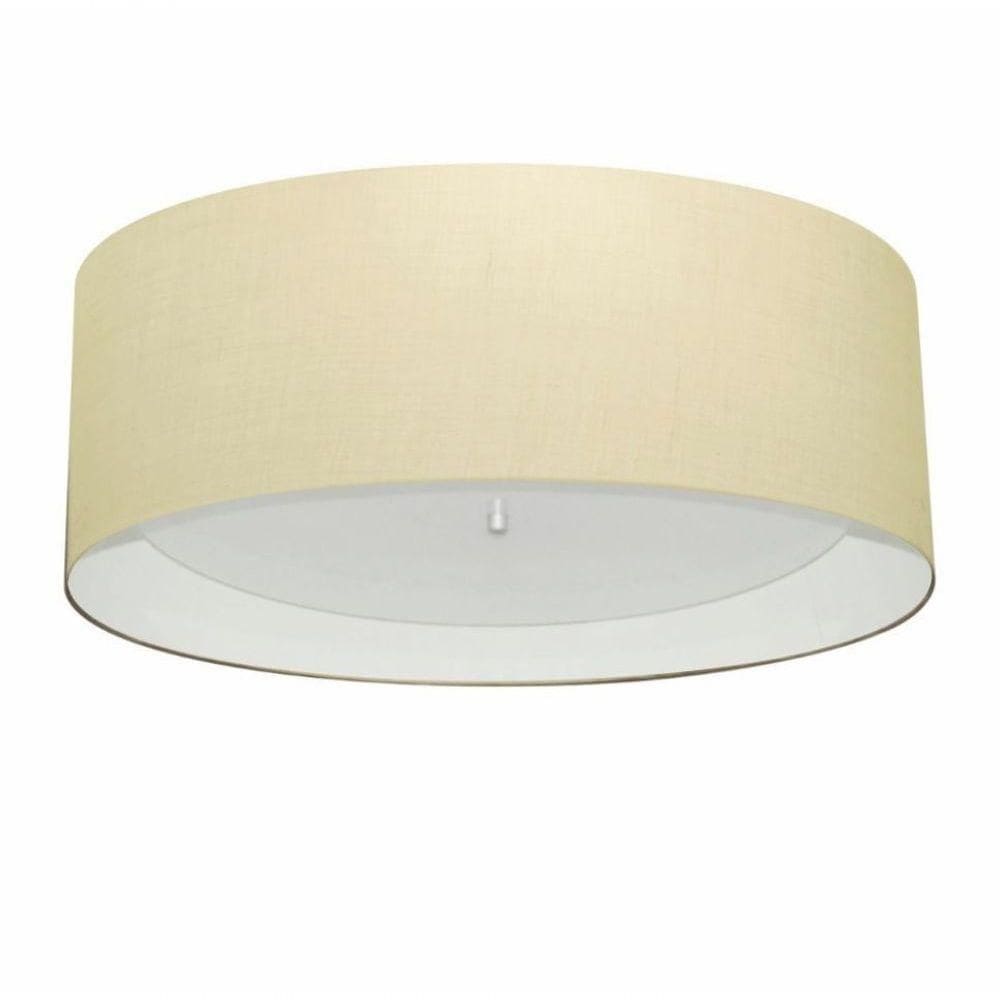 Plafon Para Quarto Cilíndrico Sq-3008 Cúpula Cor Algodão Crú Branco