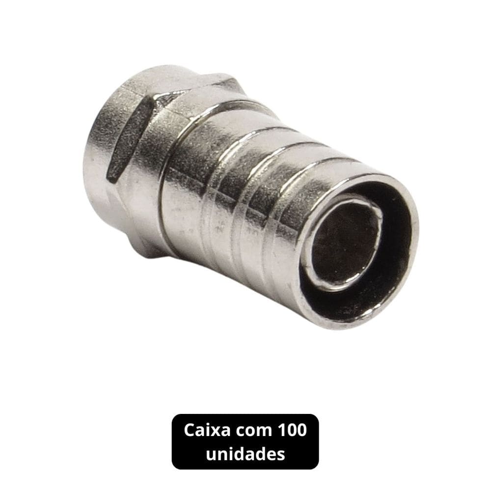 Conector F Rg 6 Tipo Barril Storm 100 Unidades