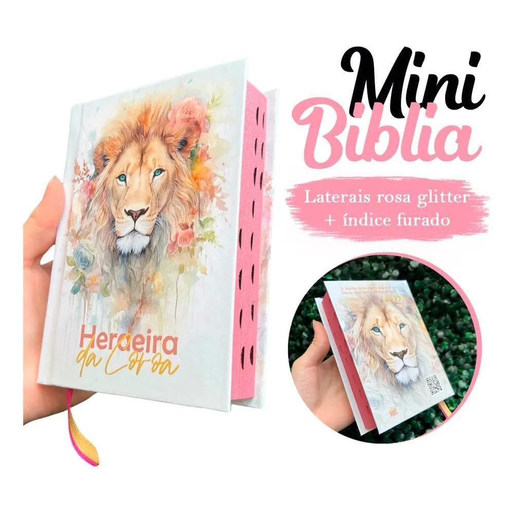 Mini Bíblia Feminina Infantil De Bolsa Com Índice Letra Pequ