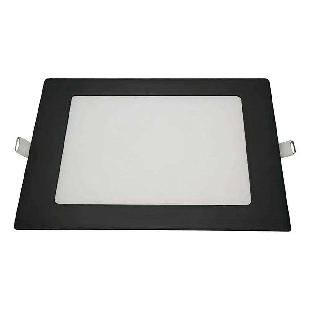 Blumenau Iluminação Plafon Quadrado Embutir 18W Preto Branco