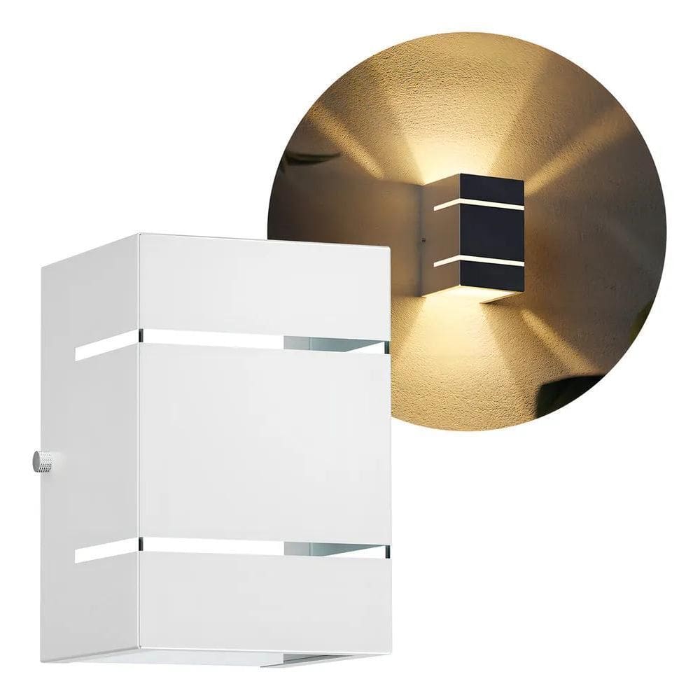 Arandela Externa Luminária De Parede Alumínio 2 Frisos Branc