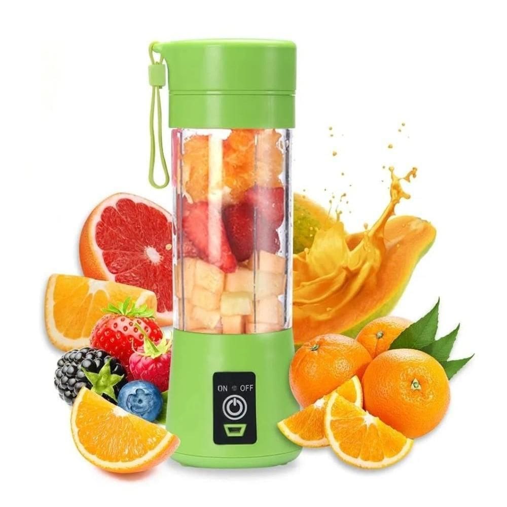 Mini Liquidificador Portátil Usb Shakes Vitaminas Sucos Academia 4 Laminas