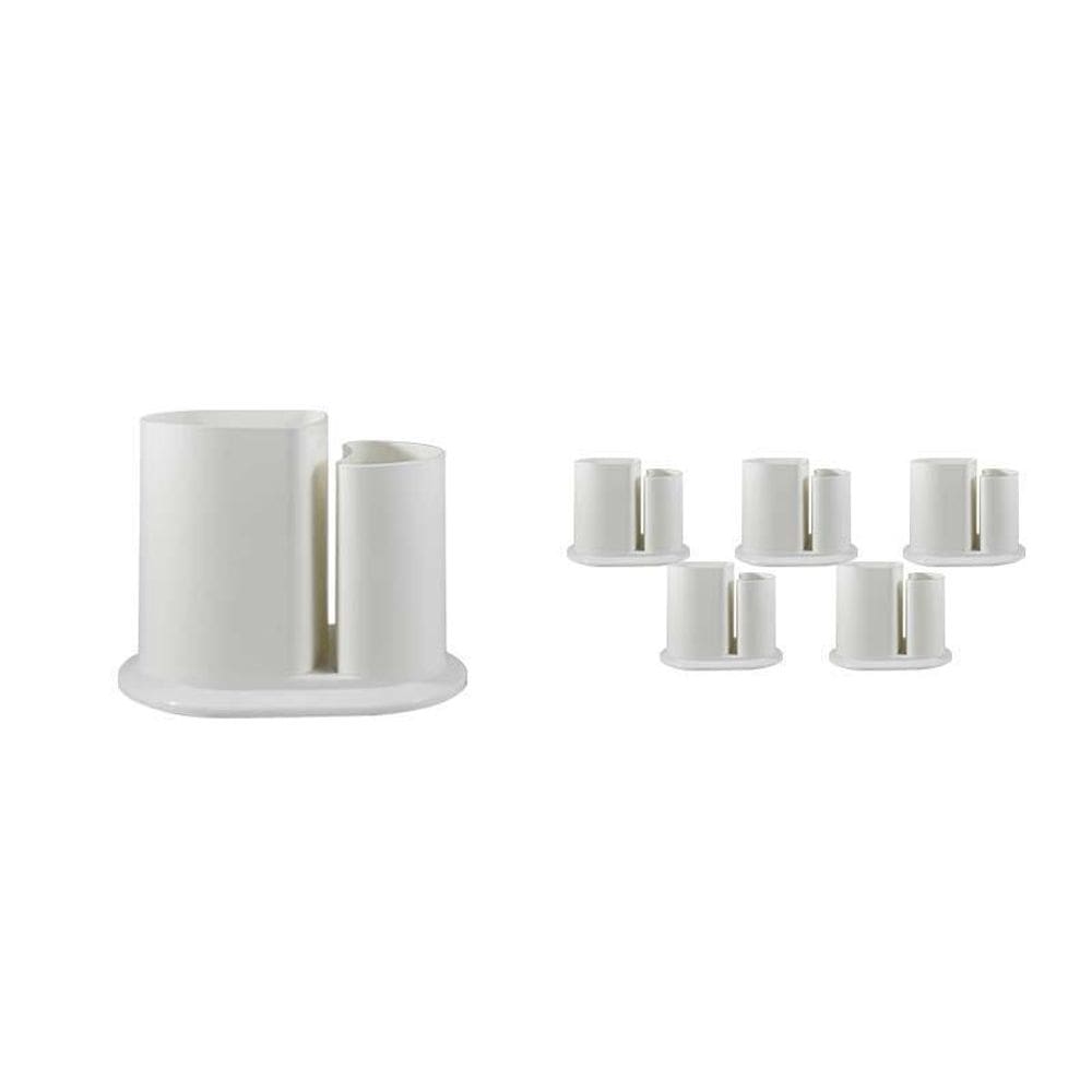 Kit 6 Porta Lápis Duo Branco Plástico
