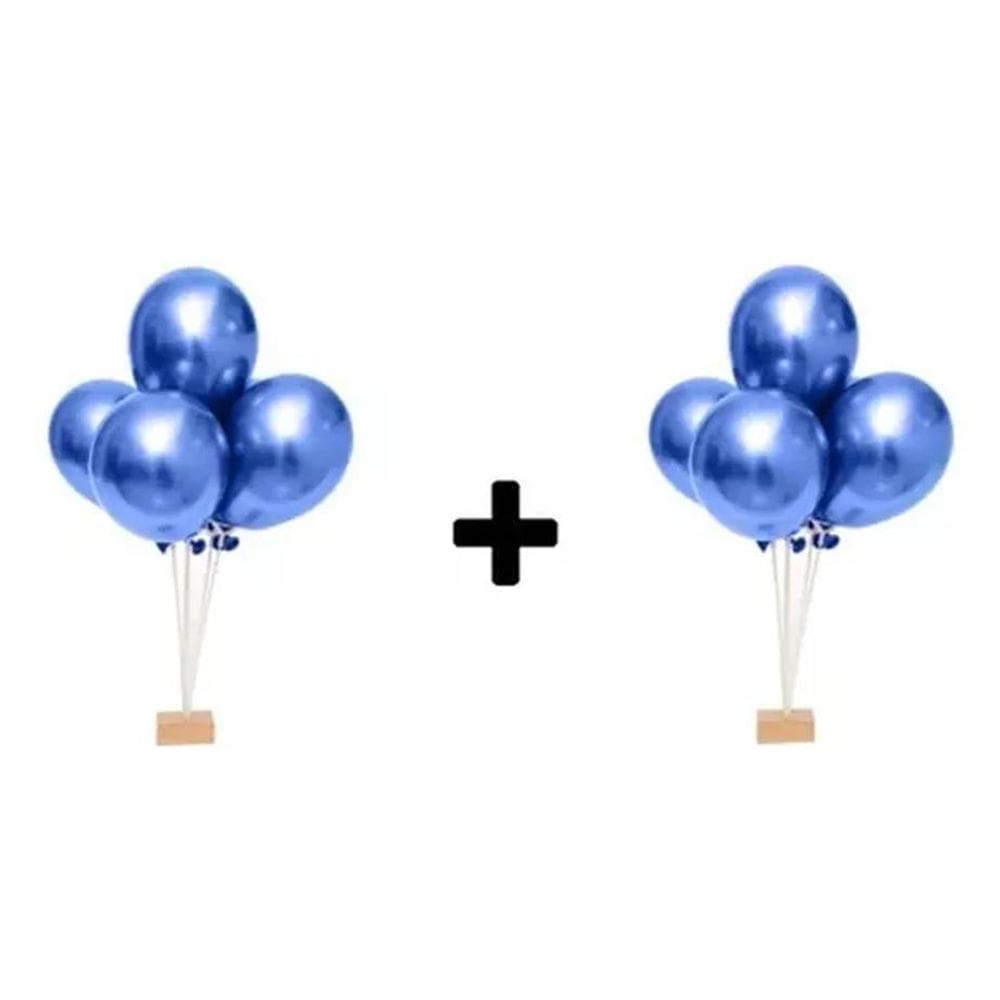 Suporte Balão Bexiga Mesa - 2 Unidades - Base Em Madeira Mdf