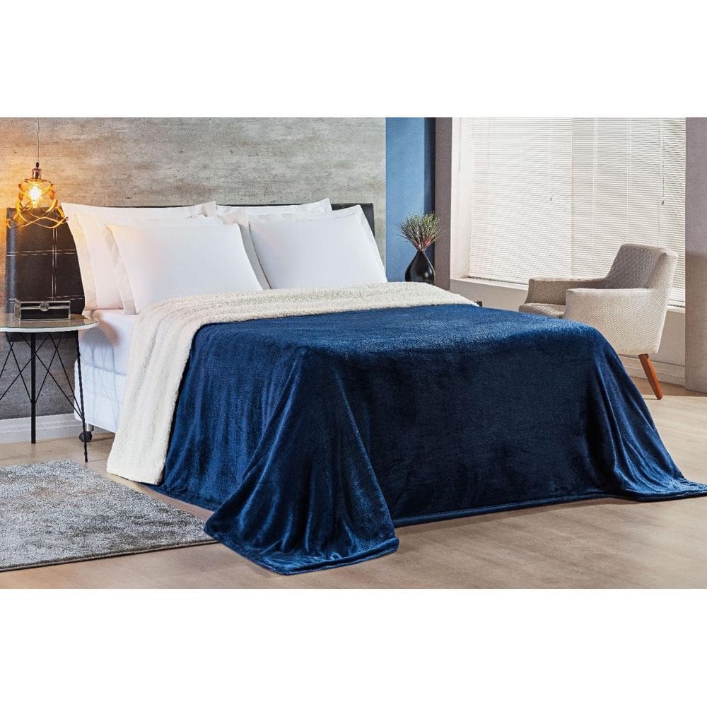 Cobertor Alaska Casal King Dupla Face Manta Flannel E Pele