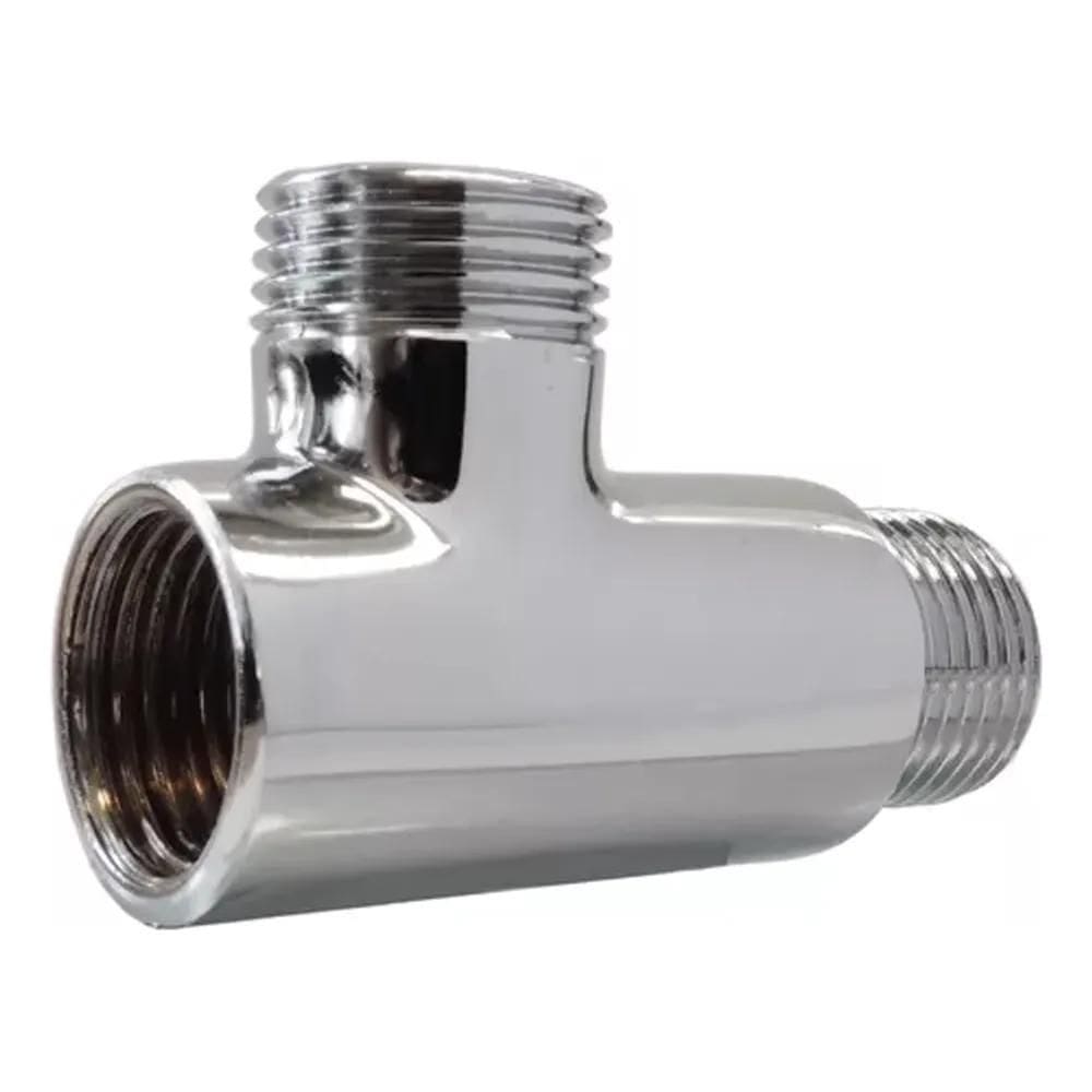 Adaptador Tee T Maquina Lavar Tanque 1/2 X 1/2X3/4 Latão Cro