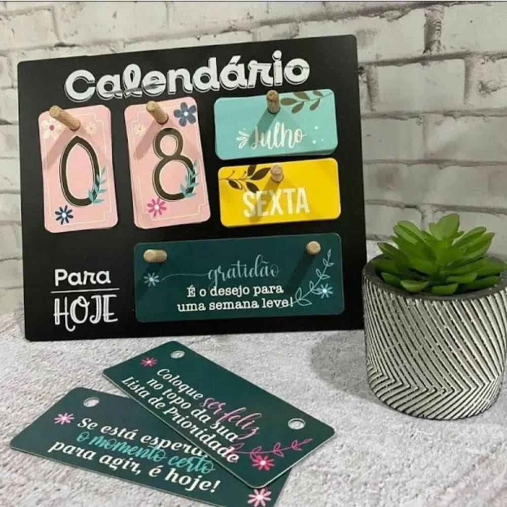 Calendário De Mesa Permanente Mini Calandario Decorativo