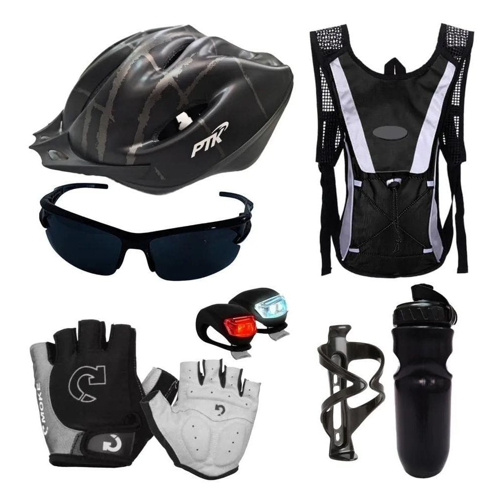 Capacete Ciclismo Bike Proteçao Kit Lanterna Led Bicicleta
